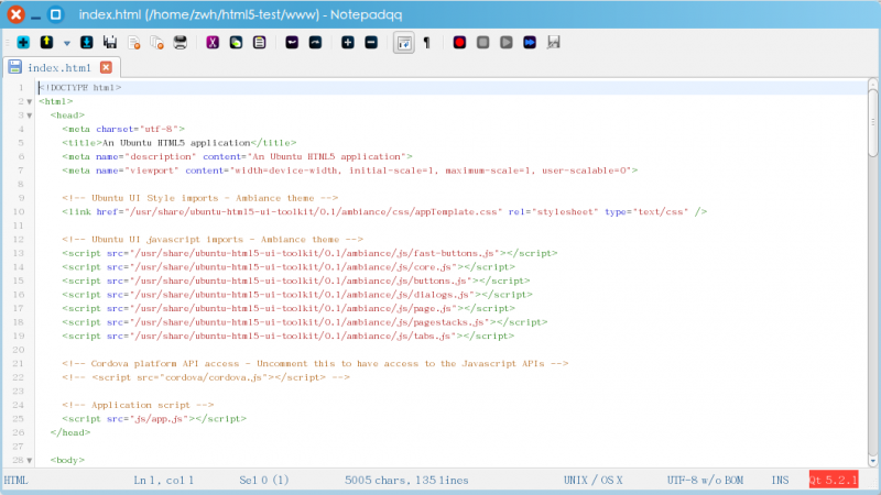 每周一貼：Linux下的Notepad++編輯器——Notepadqq